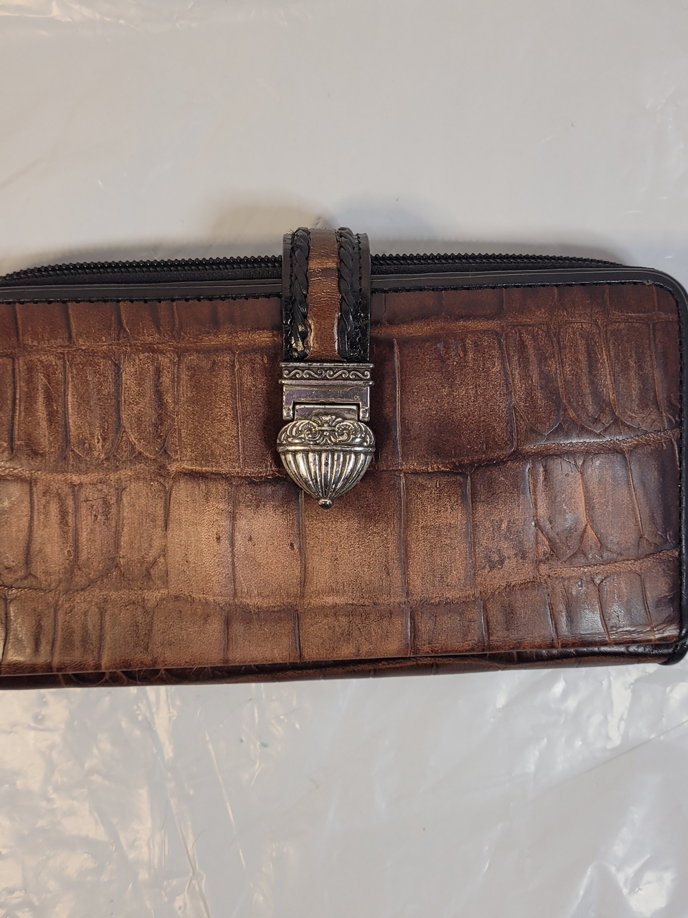 Brighton Wallet Crocodile Brown